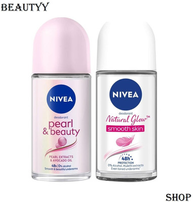 NIVEA Smooth Skin & Pearl and Beauty Roll-on 25ml Deodorant Roll-on  -  For Women(25 ml, Pack of 2)
