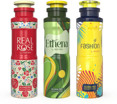 AROCHEM ETHENA FASHION AND REAL RPSE Deodorant Spray - For Boys & Girls Deodorant Spray  -  For Men & Women(600 ml, Pack of 3)