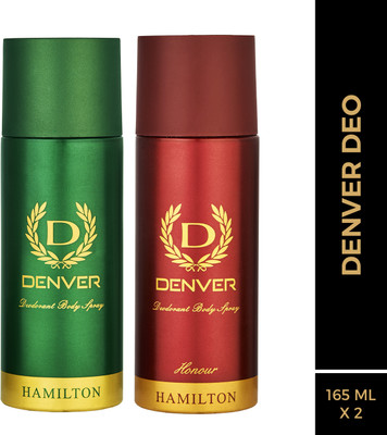 DENVER Hamilton and Honour Body Deo (165 ml x 2) Deodorant Spray  -  For Men(330 ml, Pack of 2)