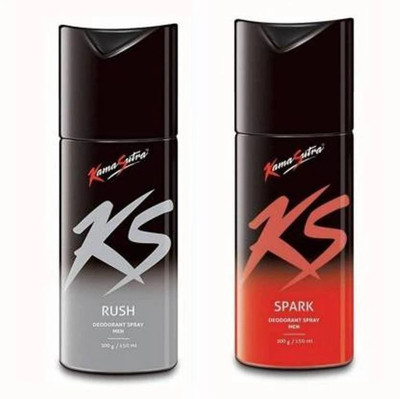 KS New Combo Of Rush And Spark Deo For Men (2x150ML) Deodorant Spray  -  For Men(300 ml, Pack of 2)