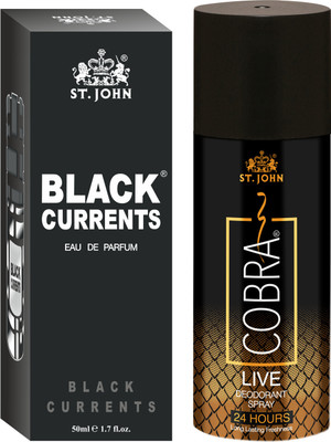 ST-JOHN Cobra Deodrant Live 150 ml & Cobra Black Current 50ml Perfume Combo Gift Pack Perfume Body Spray  -  For Men & Women(200 ml, Pack of 2)