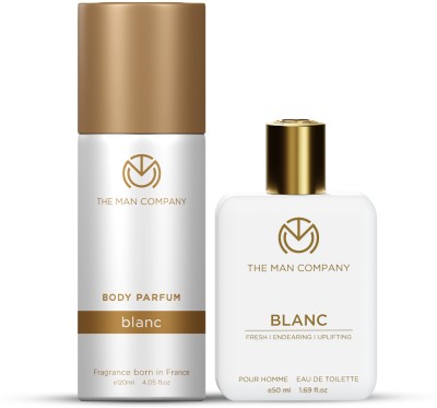 THE MAN COMPANY Blanc EDT 50ml & Body 120ml Perfumes for Men Combo Deodorant Spray  -  For Men(170 ml, Pack of 2)