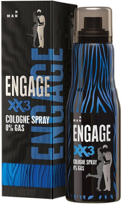 Engage XX3 Cologne Body, Skin Friendly Deodorant Spray  -  For Men(135 ml)