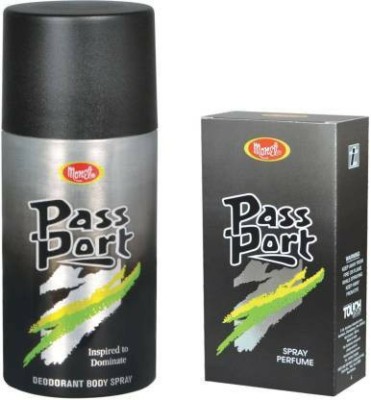 MONET NEW PASSPORT DEO 150 ML AND PASSPORT PERFUME 60 ML Body Spray  -  For Men & Women(210 ml, Pack of 2)