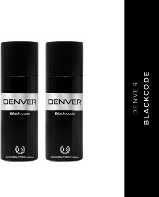 DENVER Black Code Body Deodorant Spray  -  For Men(400 ml, Pack of 2)