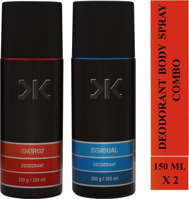KILLER Energy and Sensual Deodorant Spray  -  For Men(300 ml, Pack of 2)
