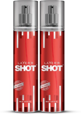 LAYER'R Shot Red Stallion Fragrant Long Lasting Fragrance Body Spray  -  For Men(150 ml, Pack of 2)