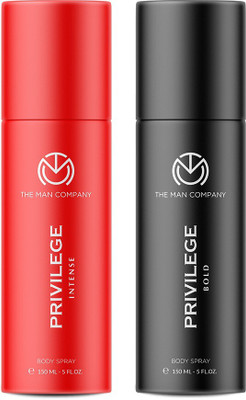 THE MAN COMPANY Privilege Intense & Privilege Bold Deodorant Spray  -  For Men(300 ml, Pack of 2)