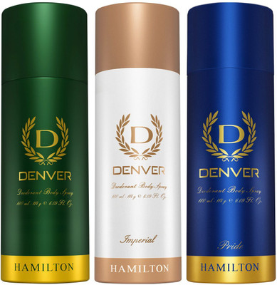 DENVER Hamilton Imperial and Pride Deodorant Spray  -  For Men(540 ml, Pack of 3)