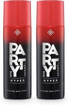 RIYA Party Wear Hyper Deodorant | Deo Spray | 200 ml Each| Combo of 2 | Long-Lasting Perfume Body Spray  -  For Men(400 ml, Pack of 2)