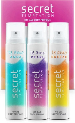 Secret Temptation Te Amo combo (120 ml x 3) Body Spray  -  For Women(360 ml, Pack of 3)