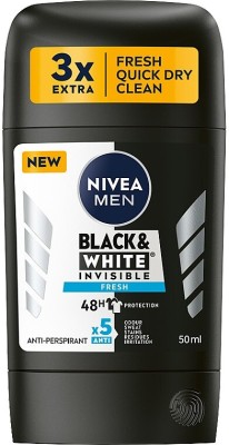 NIVEA Men Black & White Invisible Fresh Anti-Perspirant Stick Deodorant Stick  -  For Men(50 ml)