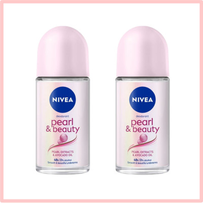 NIVEA Pearl & Beauty Deodorant Roll-On | EACH -25 mL| Deodorant Roll-on  -  For Men & Women(50 ml, Pack of 2)