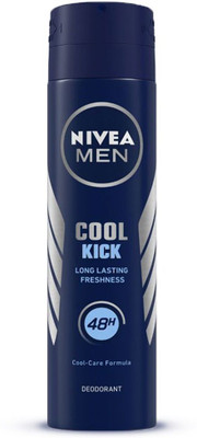 Nivea Men Cool Kick, Antibacterial 48h Freshness, Long Lasting with Mint Extracts Formula Deodorant Spray  -  For Men(150 ml)