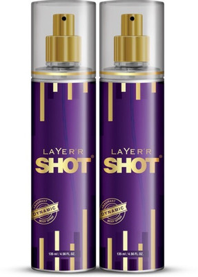 LAYER'R Shot Dynamic Long Lasting Fragrance Body Spray ... Deodorant Spray  -  For Men(270 ml, Pack of 2)