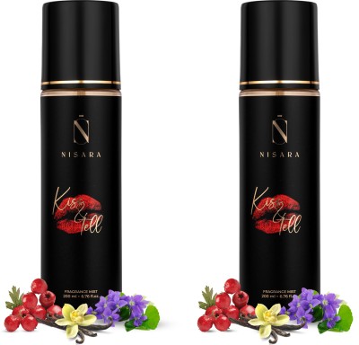 Nisara Kiss & Tell Fragrance Body Mist Pack of 2 Body Mist  -  For Women(400 ml, Pack of 2)