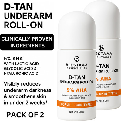 blestaaa essentialss 5% AHA Underarm Roll-On | Lactic Acid & Glycolic Acid Brightening Smooth Skin Deodorant Roll-on - For Men & Women(50 ml, Pack of 2)