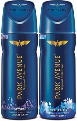 PARK AVENUE Cool Blue Storm Deodorant Spray  -  For Men(300 ml, Pack of 2)