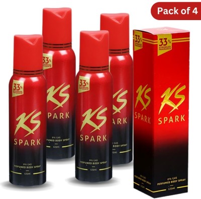 KS No Gas Body Perfume For Men Perfume Body Spray  -  For Men(500 ml, Pack of 4)