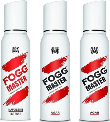 FOGG Master 1p Napoleon & 2p Agar 120ml body spray Set of 3pc Deodorant Spray  -  For Men & Women(360 ml, Pack of 3)