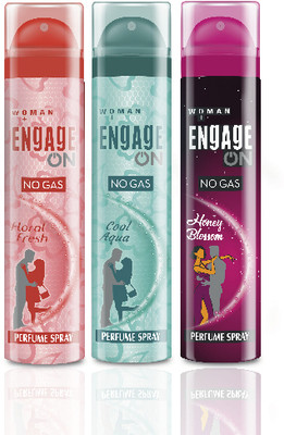 Engage ON Perfume Spray 100ml Each Perfume Body Spray – For Women  (300 Ml, Pack Of 3) For Rs. 144 @ 60 %