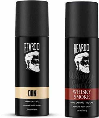 BEARDO Whisky Smoke 120ml and Don Perfume Body Spray 150ml Perfume Body Spray – For Men (270 ml, Pack of 2)