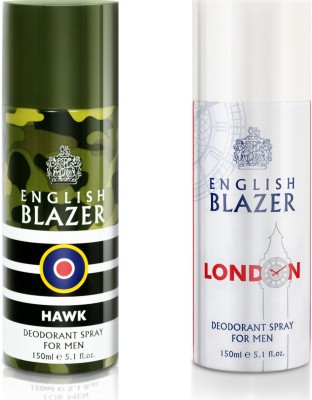 English BLAZER London +Hawk Deodorant Spray  -  For Men(150 ml, Pack of 2)