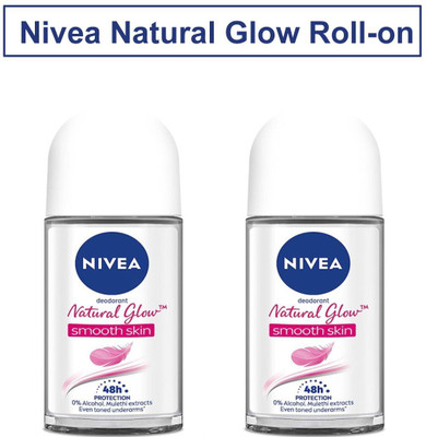 NIVEA Natural Glow Smooth Skin Deodorant Roll-on (25ml x 2) Deodorant Roll-on  -  For Women(50 ml, Pack of 2)
