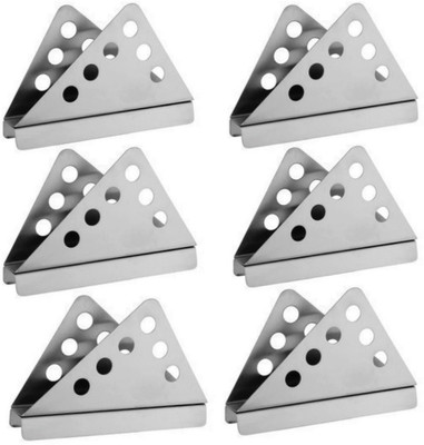 Fably 6 Compartments Stainless Steel 6pc Stainless Steel Napkin Holder Use For Restaurant Napkin Holder (set of 6)(Silver)