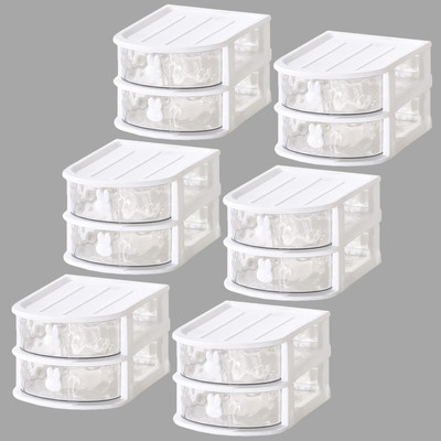 KUBER INDUSTRIES 2 Compartments PP Desk Organizer(White)