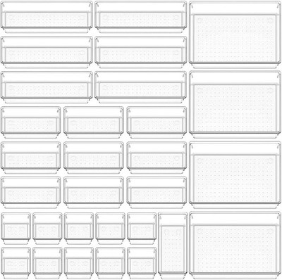 Lifewit 30 Compartments Plastic Drawer Organizer(Clear)