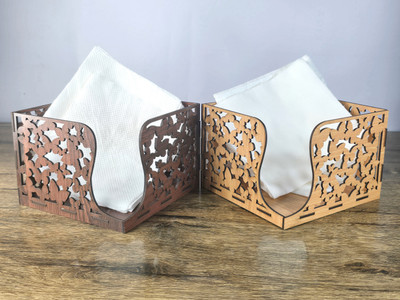 Bnezz 1 Compartments Wood Tissue Paper Stand For Home & Office Buy 1 Get 1 Free Offer(Beige, Brown)