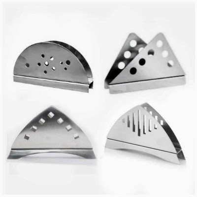 Fably 4 Compartments Stainless Steel 4pc Best Product Stainless Steel Napkin Stand set of/ Steel Holder (pack of 4)(Silver)
