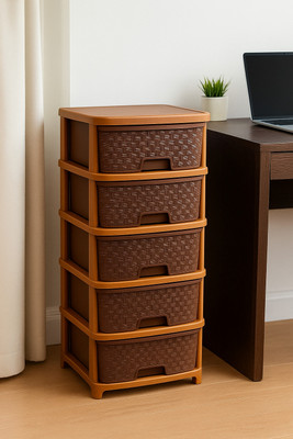 YUBITUBY 5 Compartments Plastic All(Brown)