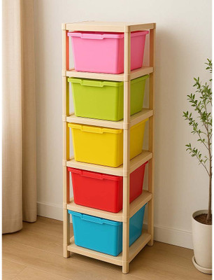 RANGILA 5 Layer Multicolor Modular Drawer Organizer for Home,Hospital, school Box Vanity Box(Multicolor)
