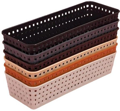 Oblivion 6 Compartments Plastic Desk Organizer Tray(Multicolor)