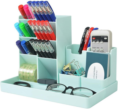 Lufarp 12 Compartments Plastic Pen Pencil Holder(Multicolor)
