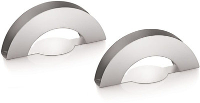finality 2 Compartments Stainless Steel Hotel ware Matt Finish D-Cut Napkin/Tissue Holder Napkin Stand(Silver)