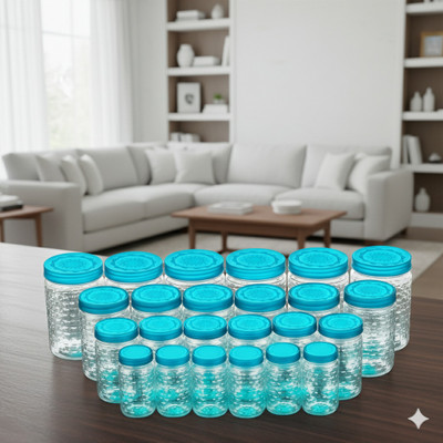 omkar Plastic Grocery Container  - 250 ml, 350 ml(Pack of 18, Blue)