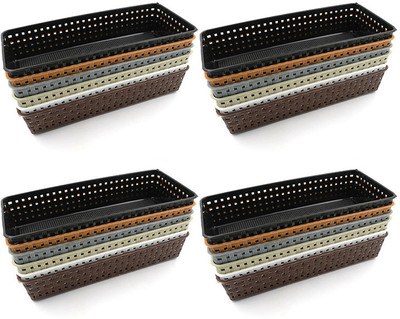 DeoDap 24 Compartments Plastic Multi Purpose Baskets(Multicolor)