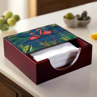 KOLOROBIA 1 Compartments Wooden Napkin Holder(Multicolor)