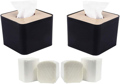 AMIGOS STORE 1 Compartments plastic tissue holder(Black)