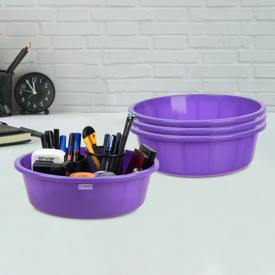 HOMESTIC by Kuber Industries 4 Compartments Plastic Desk Organizer(Purple)