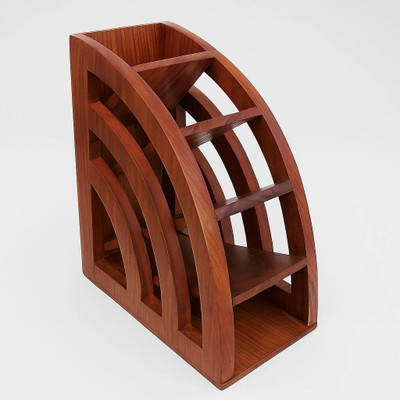 Remarkable 5 Compartments Wood Remote Holder(Brown)
