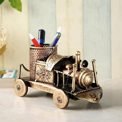 MARMORIS ECOM 1 Compartments Iron Pen stand(Bronze)