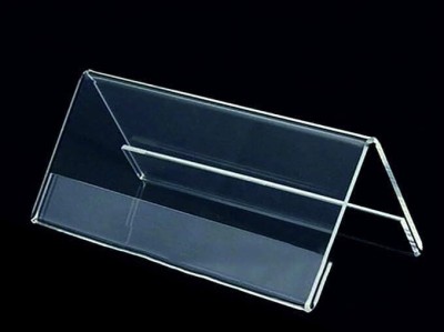 PRIBOX 2 Compartments Acrylic Premium Stand - Clear, Durable Display Holder for Posters & Signage(Transparent)