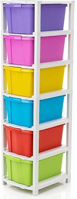 HUMBLE KART 6 Compartments Plastic Cabinet(Multicolor)