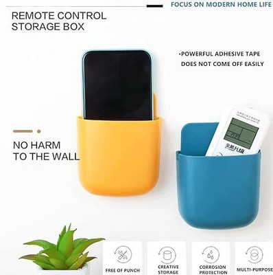 Dejmin 1 Compartments Plastic remote holder(Multicolor, White, Black, Blue, Orange)