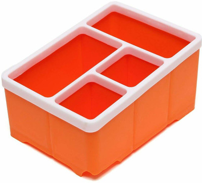 Kankodo 4 Compartments Plastic Desk Organizer(Multicolor)