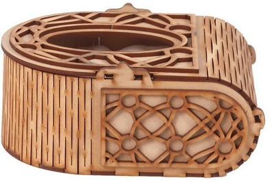 PRIYANSHM IMPEX 1 Compartments wooden tissue holder(Brown)